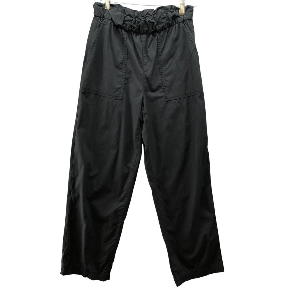 Gap Off Duty Khaki Pants Womens XS Black‎ Relaxed Easy Pull On High Rise